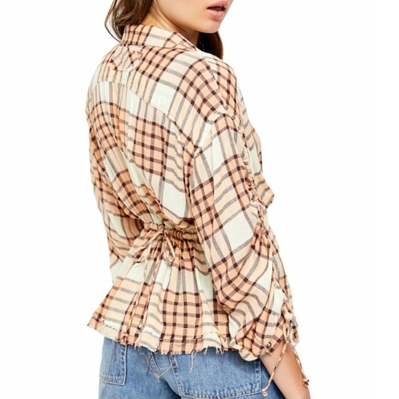 Free People Peach Tree Plaid Shirt - Picture 3 of 13